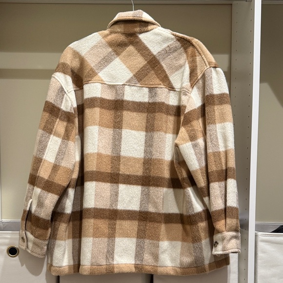 Plaid Tan and Cream Women’s Jacket - Picture 3 of 3